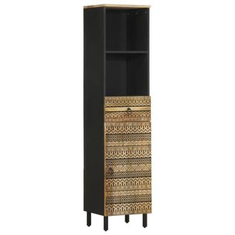 Berkfield Home Bathroom Cabinet 38x33.5x160 cm Solid Wood Mango in Black