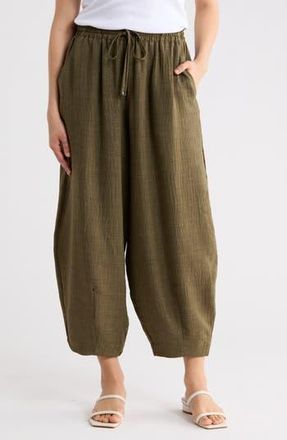 Max Studio Drawstring Lantern Pants in Heather Sage at Nordstrom Rack, Size X-Large