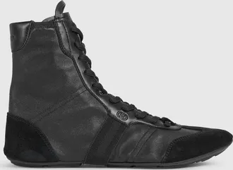 Gucci Womens Flex High-top Sneaker, Black, Suede