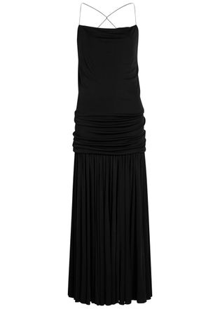 Jacquemus La Robe Abiha Draped Jersey Maxi Dress - Black - S (UK8-10 / S)