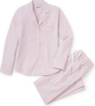 Petite Plume Plaid Cotton Twill Pajamas in Pink at Nordstrom, Size X-Large