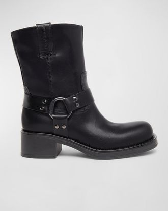 Nero Giardini Leather Harness Biker Booties