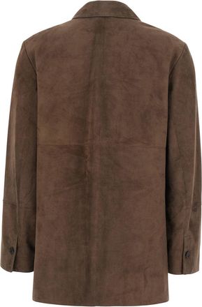 Max Mara Womens Shirt S Brown Tech Fabric Lamb Blouses