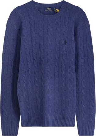 Polo Ralph Lauren Sweaters - Heren - Ronde hals truien - Blauw - 2XL - Wol - Truien & Vesten