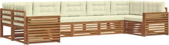 vidaXL Conjunto De Sof&aacute;s De Exterior 7 Uds. Natural Y Crema Vidaxl