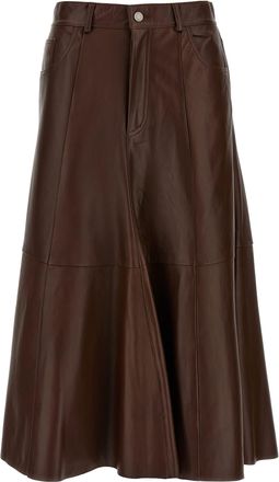 Haikure Womens Mid Serenity Leather Skirt