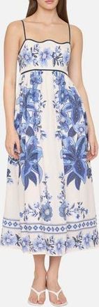 Blu Pepper Floral Empire Waist Midi Sundress in Blue at Nordstrom Rack, Size Medium