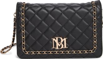 Badgley Mischka Chain Quilt Faux Leather Crossbody Bag in Black at Nordstrom Rack