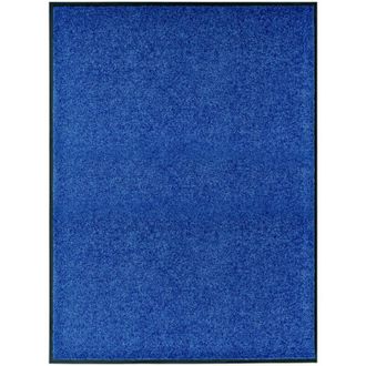 vidaXL Felpudo lavable azul 90x120 cm Vidaxl