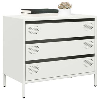 Berkfield Home Sideboard&not;White 68x39x58.5 cm Cold-rolled Steel in White