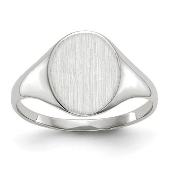 Diamond2Deal 14k White Gold Open Back Signet Ring