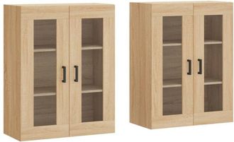 vidaXL Wall Mounted Cabinets 2 pcs Sonoma Oak Engineered Wood Vidaxl