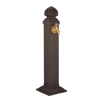 Relaxdays Relaxdays - Fuente De Pie Vintage, Con Grifo, Antigua, 81 X 21 X 24,5 Cm, Bebedero Decorativo Para Jard&iacute;n, Terraza, Marr&oacute;n