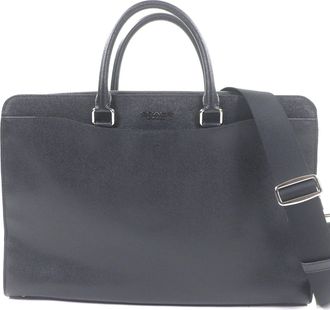 Coach Black Leather Briefcase Shoulder Bag (Pre-Owned)