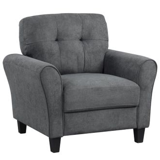 Costway Costway Single Sofa Seat Fabric Upholstered Living Room Chair With Removable Cushion in Grey