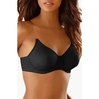 Lascana Clear Strap Underwire T-Shirt Bra in Black at Nordstrom, Size 44Dd