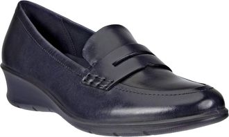 Ecco Womens Felicia Penny Loafer In Navy