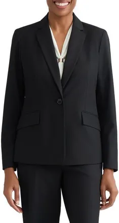 Kasper Washable One-Button Jacket in Black at Nordstrom, Size 12