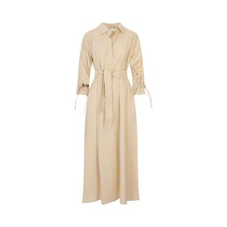 Max Mara Midi Dresses, female, Beige, Size: 2XS Mirto Midi Dress