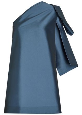 Bernadette Bernadette Winnette Bow-appliqu&eacute;d Taffeta Mini Dress - Mid Blu - 34 (UK6 / XS)