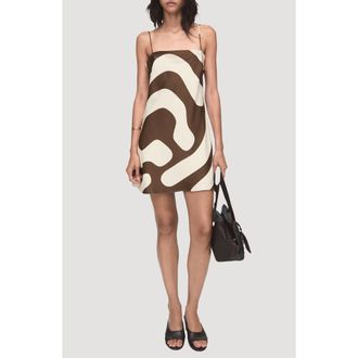 Mango Just Print Sleeveless Minidress in Brown at Nordstrom Rack, Size 6