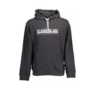 Napapijri Hoodies, male, Black, XL, Hooded Sweatshirt with Zip Pocket