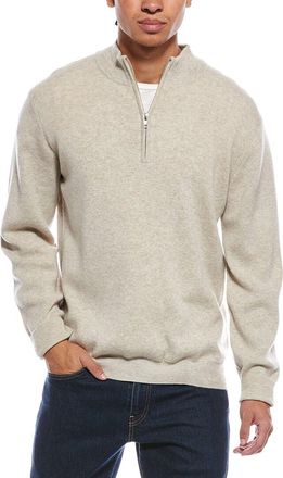 Brodie Ribbed Wool & Cashmere-Blend 1/4-Zip Mock Neck Sweater
