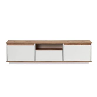 Calicosy Mueble de tv con 3 abatibles l160 cm - efecto blanco y madera