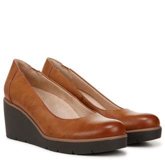 Naturalizer About Time J0904S1200 Pump WomensM Brown Slip On Wedge ZOGG3221