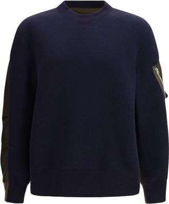 sacai Blue Cotton Mens Sweatshirt