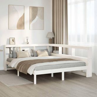 Berkfield Home Bookcase Bed without Mattress White 140x200 cm Solid Wood Pine