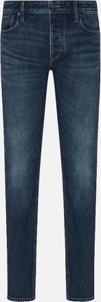 Emporio Armani Mens J75 Stone-Washed Blue Slim Fit Jeans