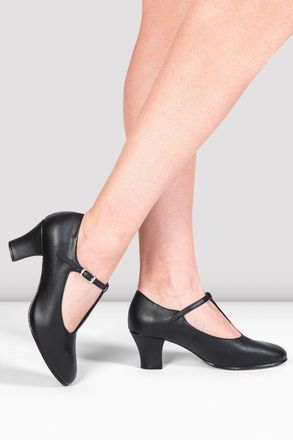 Bloch Ladies Roxie Character Shoes, Black Synthetic Leather