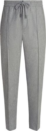 Ermenegildo Zegna drawstring tapered trousers - men - Cashmere/Silk/Wool - 50 - Grey