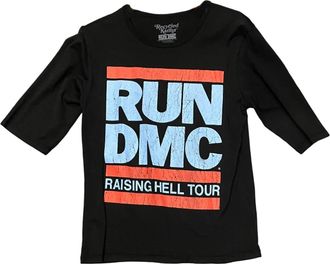 Recycled Karma Womens Run Dmc Raising Hell Tour Graphic Tee In Black