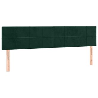 vidaXL Cabeceros 2 Unidades De Terciopelo Verde Oscuro 80x5x78/88 Cm Vidaxl