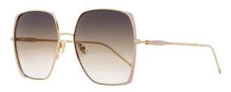 BOSS Boss Womens Square Edge Sunglasses B1707S BKUPR Gold/Pink 58mm
