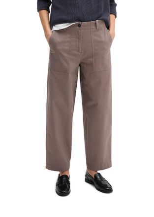 Marc O'Polo Stoffhose MARC OPOLO, Damen, Gr. 32, N-Gr, chalky braun, Twill, Obermaterial: 56% Baumwolle, 41% Lyocell, 3% Elasthan, kn&ouml;chellang, Hosen Stoffhose, B