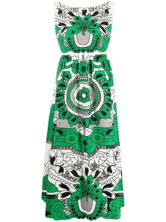 Red Valentino Abito midi a fiori - Bianco