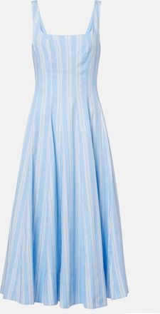 Staud Wells striped cotton midi dress