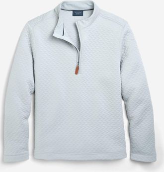 Cole Haan Mens Last Stitch Quarter Zip - Blue Size Medium
