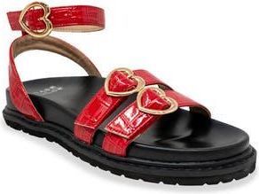 Chase + Chloe by Intouch Footwear Elaxi Flatform Sandal in Red Crocodile at Nordstrom Rack, Size 5.5