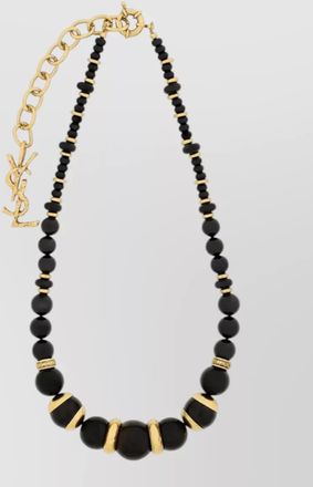 Saint Laurent loulou bead necklace wood resin metal