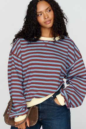 Pilcro Niki Long Sleeve Bubble Sweatshirt