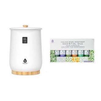 Pursonic Home Spa Bucket Towel Warmer Bundle - Large-Capacity Warmer with Adjustable Heat (20-90 Min) + 6 Essential Oils in White at Nordstrom