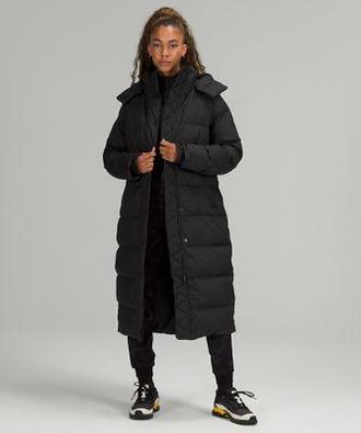 Polydeer Veste Longue à Capuche En Duvet Végétalien Pour Femmes, Manteau D' Hiver épaissi Imperméable Avec Fausse Fourrure, Parka Bouffante Chaude à Fermeture éclair Complète (Bordeaux2, S