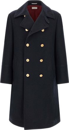Brunello Cucinelli Blue Double Breasted Coat
