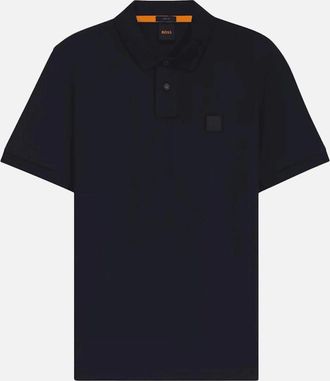 HUGO BOSS Mens Passenger Embroidered Logo Navy Polo Shirt - Black - Size: 40