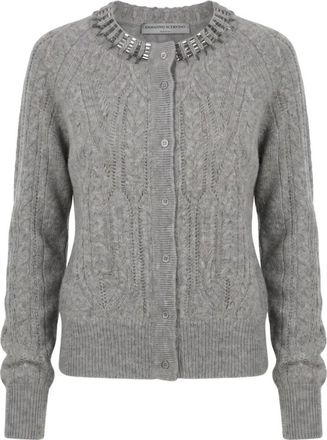 Ermanno Scervino Cashmere Cardigan - Dames - Cashmere truien - Grijs - M - Kasjmier - Truien & Vesten