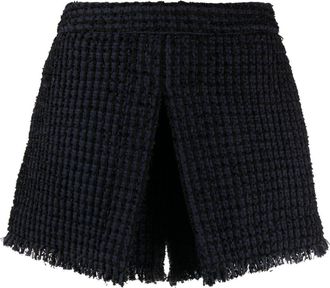 Dsquared2 frayed-edge tweed shorts - women - Polyamide/Cotton/Acrylic/Polyester/Polyester - 38 - Blue